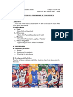 Semi-Detailed Lesson Plan in Team Sports