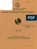 Electric and Hybrid Vehicles Program: 5th Annual Report To Congress For Fiscal Year