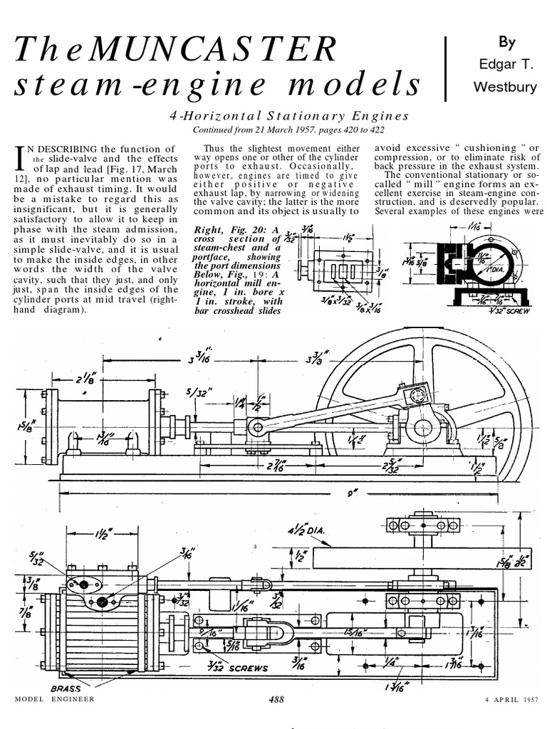 Horizontal Steam Engine Plans | PDF | Steam Engine | Piston