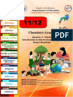 Chemistry Grade 2 Quarter 4 Module 5: Introduction to Electrochemistry: Redox Reactions