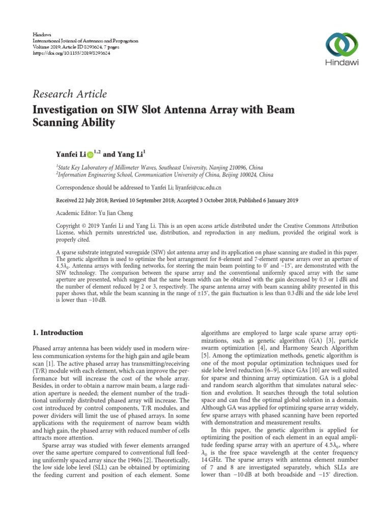 Investigation On SIW Slot Antenna Array With Beam | PDF | Antenna ...