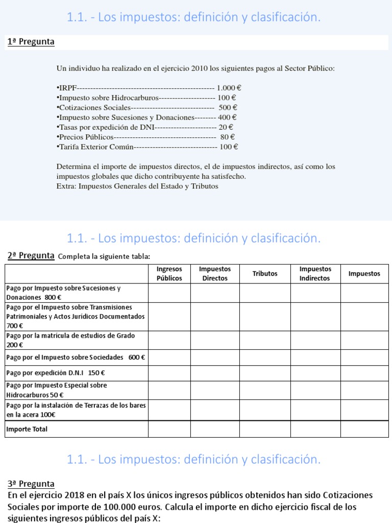 Ejercicios de Impuestos y Fiscalidad | PDF | Impuestos | Impuesto sobre ...