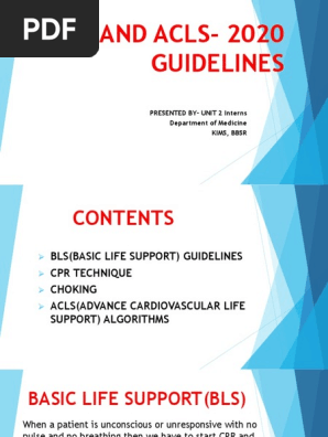 BLS and ACLS 2020 Guidelines | PDF | Science & Mathematics