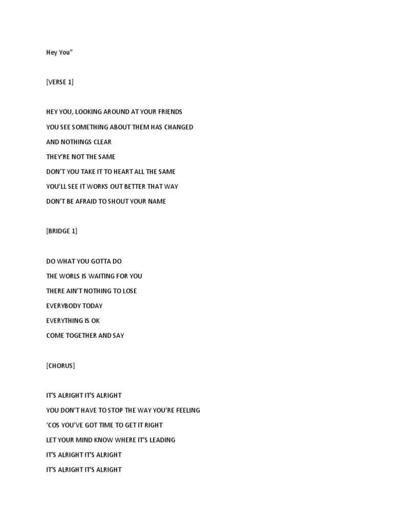 Walking in The Rain Lyrics PDF