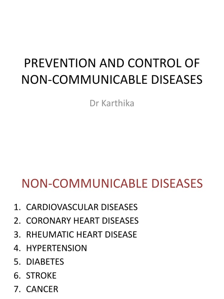 Prevention and Control of Non-Communicable Diseases | PDF ...