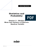 Statistics Probability Q3 Mod2 Mean and Variance of Discrete Random Variable v2