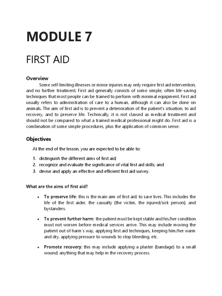 Chapter 7 - First Aid-1 | PDF | First Aid | Wound