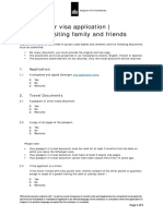 Checklist for visa application | Tourism, visiting family and friends