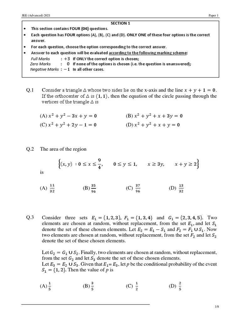 Mathematics Paper1 | PDF | Matrix (Mathematics) | Determinant