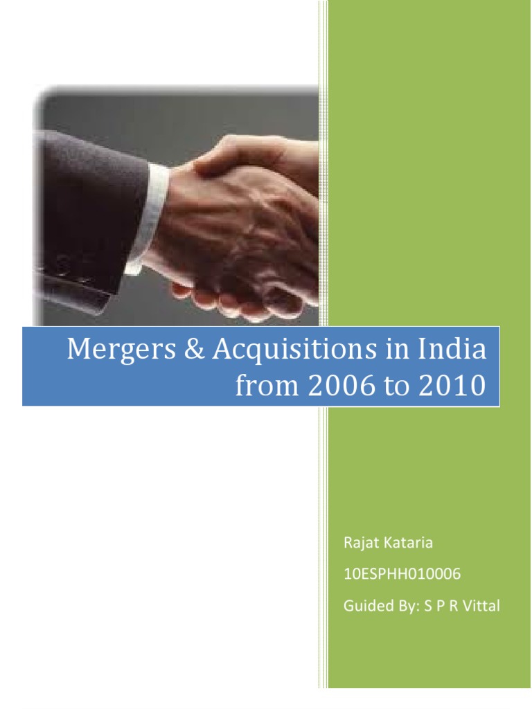 Mergers and Acquisitions in India 2006-2010 | PDF | Mergers And ...