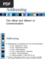 Addressing: The What' and Where' of Communication