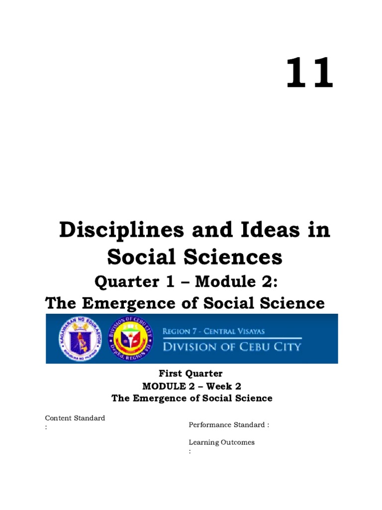 Disciplines and Ideas in Social Sciences: Quarter 1 - Module 2: The ...