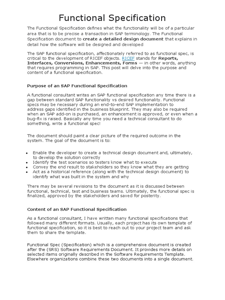 Functional Specification: Interfaces, Conversions, Enhancements, Forms ...
