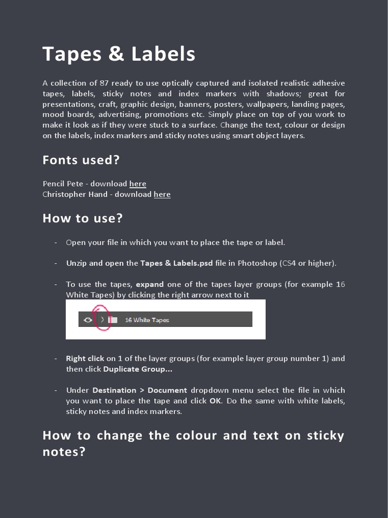 Tapes & Labels Fonts Used? PDF Icon Computer File