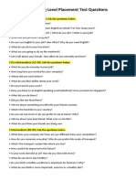 Speaking Level Placement Test