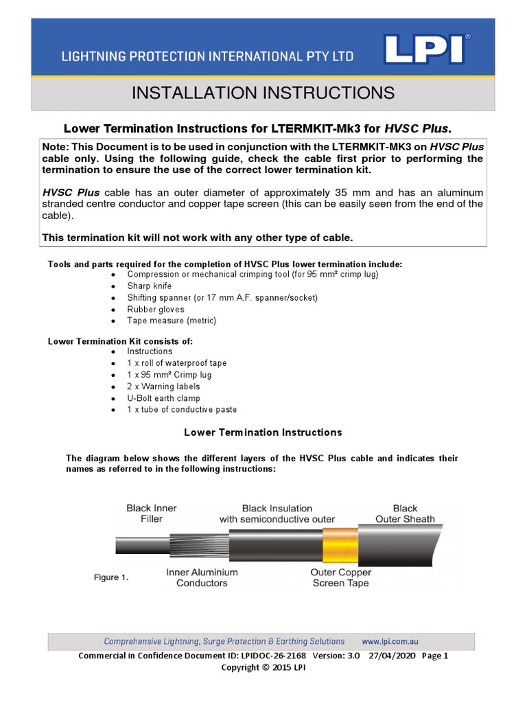 Installation Instructions: Lower Termination Instructions For LTERMKIT ...