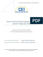 Know-How Exchange Programme (KEP) - Call For Proposals 2021
