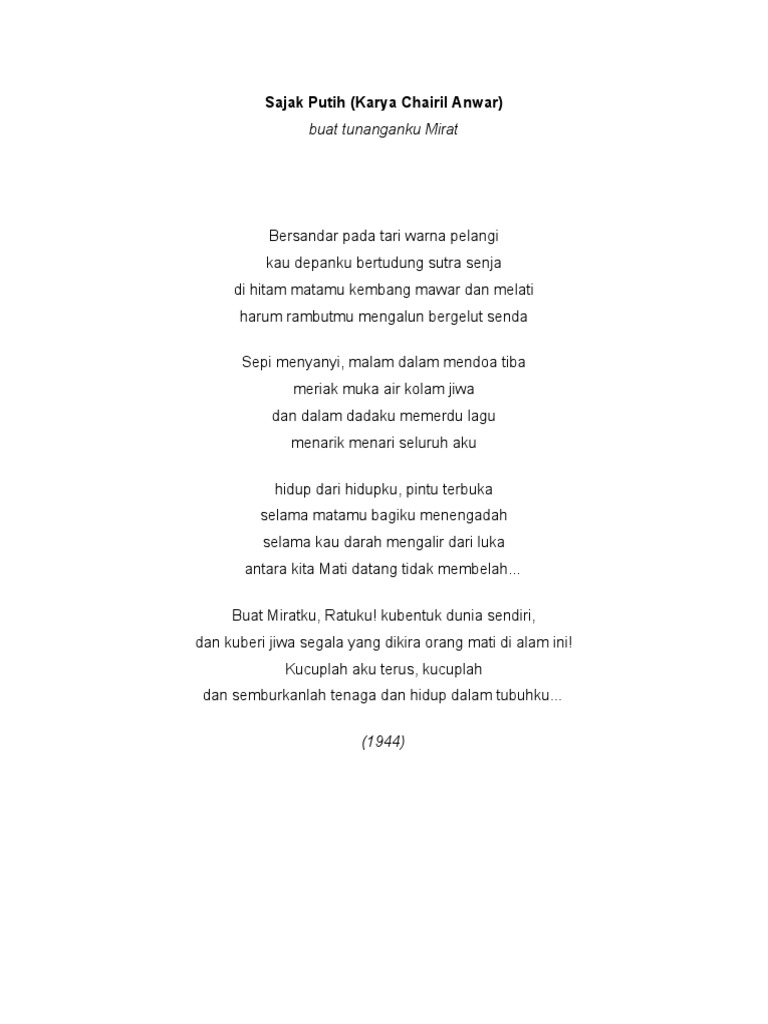 sajak-putih-karya-chairil-anwar-pdf