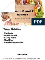 Lesson 6 and 7 Nutrition