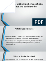 Definition/ Distinction Between Social Science and Social Studies
