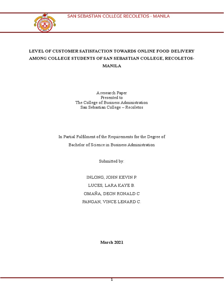 customer satisfaction thesis paper