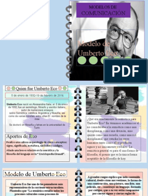 Modelos de La Comunicación - Umberto Eco | PDF | Comunicación |  Comunicación humana