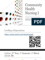 W1D1 Levelling of Expectations - Community Health Nursing I