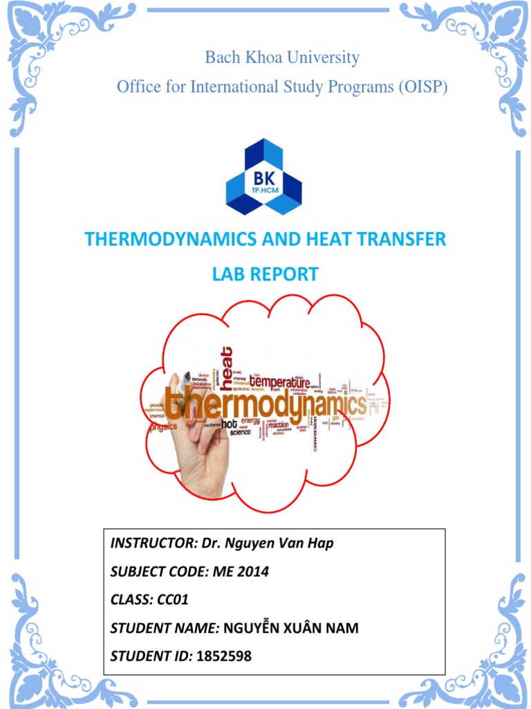 Thermodynamics and Heat Transfer Lab Report Bach Khoa University
