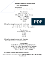 Evaluacion Final de Matematicas Ciclos V y Vi