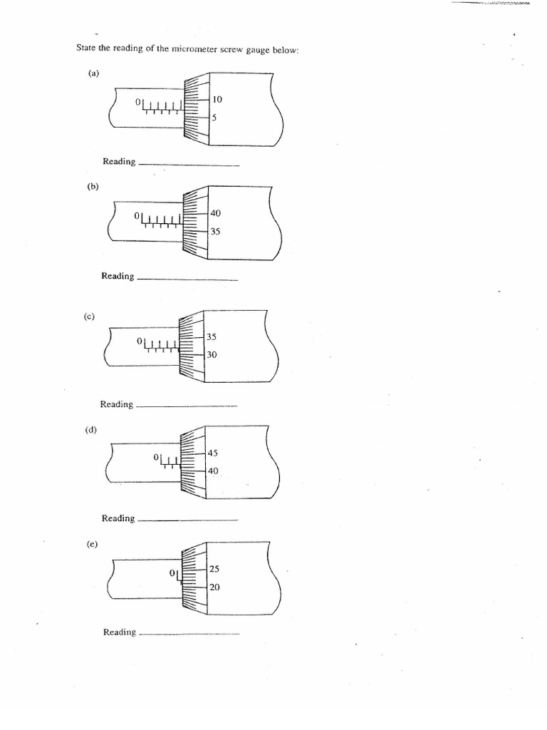 Vernier Micrometer Worksheet With Answers Pages 2 PDF