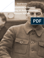 Józef Stalin - Przemówienie W Komisji Francuskiej VI Rozszerzonego Plenum KWMK