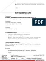 Informe Reporte Mantenimiento de Puertas Claro Triara