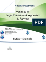 Project Management: Week 6-7: Logic Framework Approach & Review