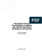 Programa Parcial de Desarrollo Urbano de Centro Historico de Morelia Michoacan