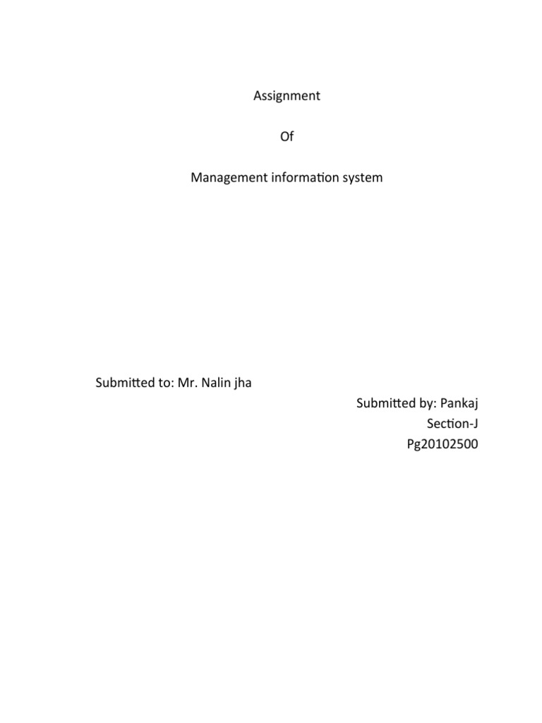 Assignment of Management Information System | PDF | Employment | Linked In