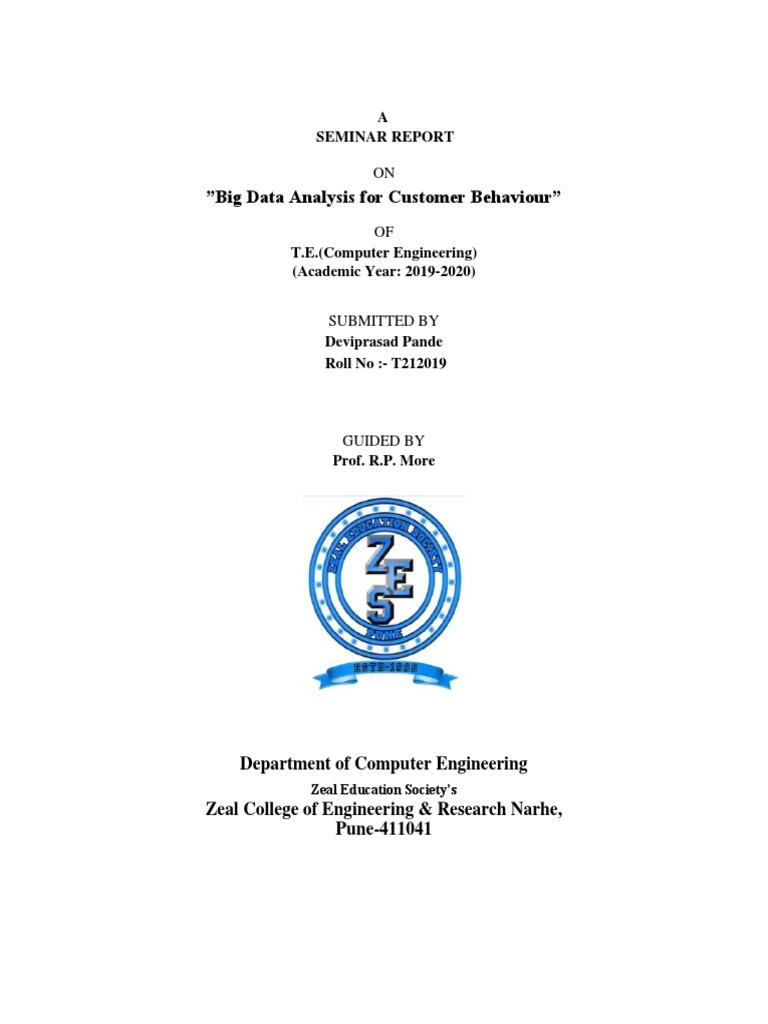 "Big Data Analysis For Customer Behaviour": A Seminar Report | PDF ...