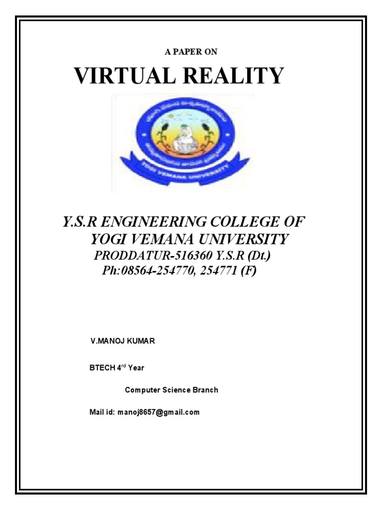 Overview of Virtual Reality Systems | PDF | Virtual Reality | Simulation