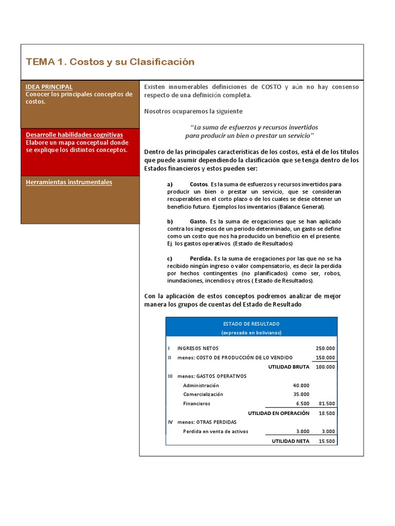 Clasificación de Costos y Gastos | PDF | Costo | Economias