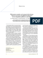 Diferencias Morales en La Toma de Decisiones Entre Los Servicios de Medicina Intensiva de Los Hospitales Públicos y Privados