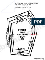 Pattern: Sweetheart Bustier Pattern With Measurements Patterns For S, M & L