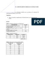 Determinación Del Comportamiento Hidráulico de Reactores