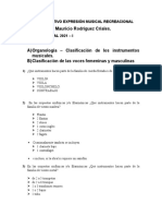 Taller Evaluativo Expresión Musical Recreacional - Organología