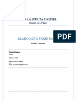 Blasio - Duka La Spea Za Bajaj Na Pikipiki - Business - Plan 1 Draft