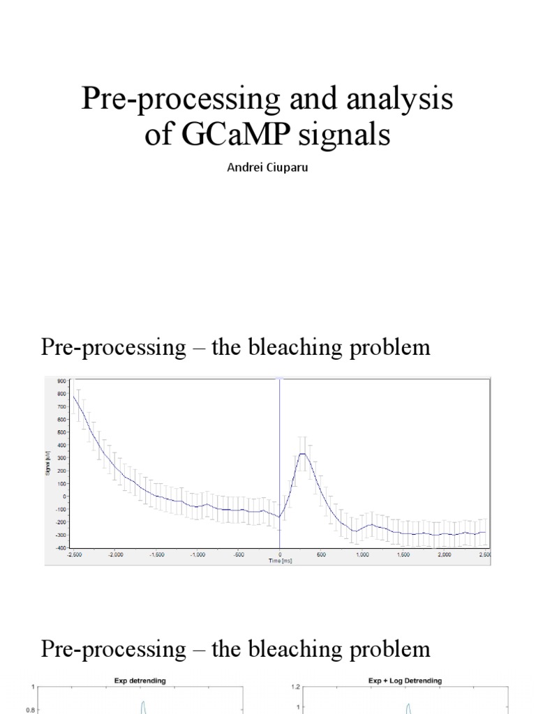 Pre-Processing and Analysis of GCaMP Data | PDF