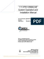 1:1 XTD-1250KLHE System Operation and Installation Manual