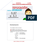 3er. TRIM. TEMA 1 MATE. MULTIPLIC y DIVISION DE DECIMALES.