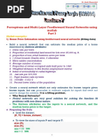 Lecture 7 - Perceptrons and Multi-Layer Feedforward Neural Networks Using Matlab Part 3