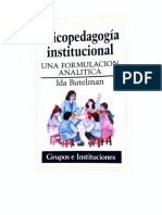 3.1.Ida Butelman (1988) Psicopedagogia Institucional. Una Formulación Analitica. Pp 9-34