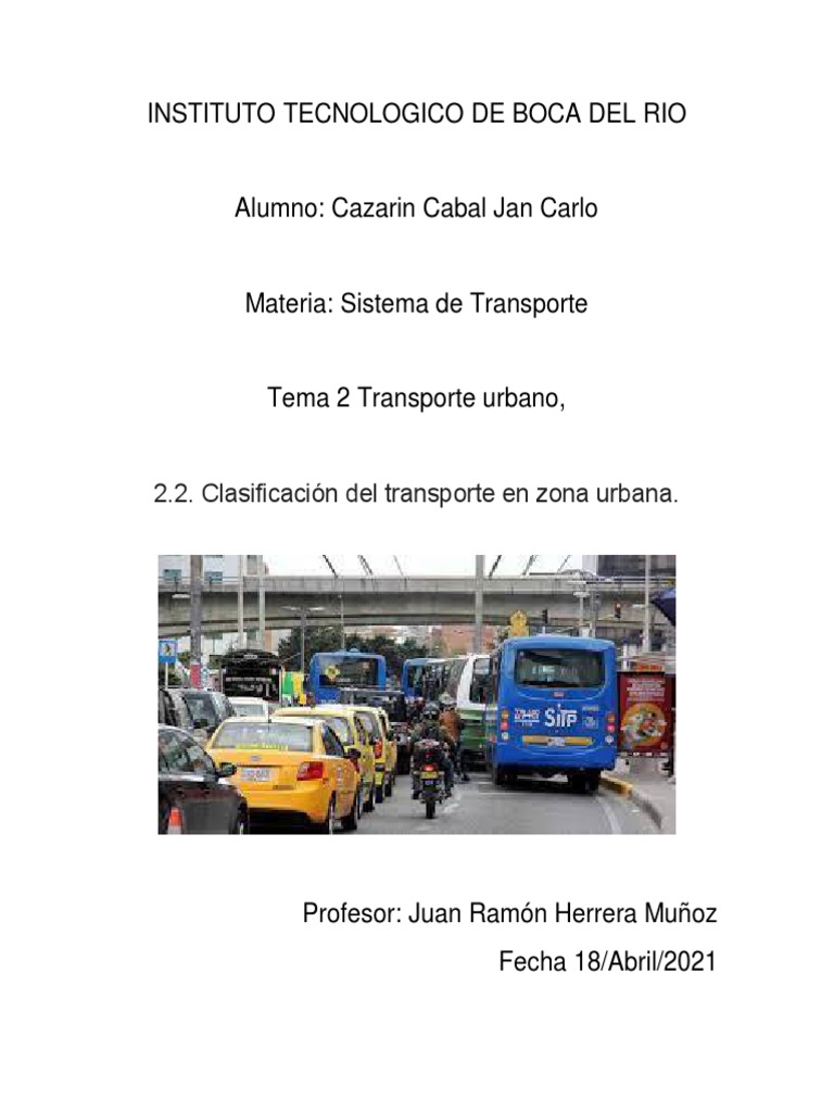 Clasificación del Transporte Urbano | PDF | Transporte | Transporte público