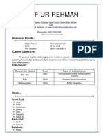 Saif Ur Rehman CV